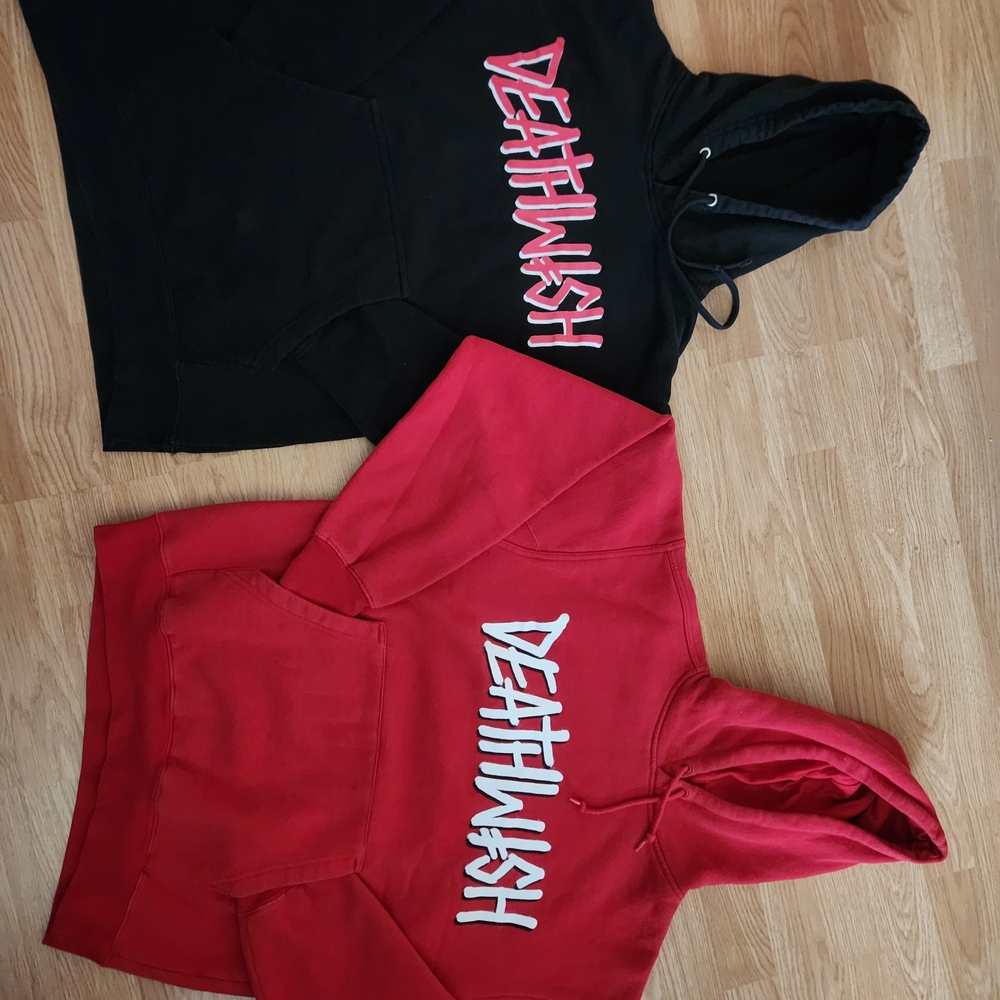 Men's Black and Red Hoodies